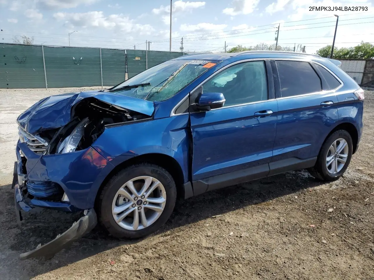 2020 Ford Edge Sel VIN: 2FMPK3J94LBA28793 Lot: 55090655