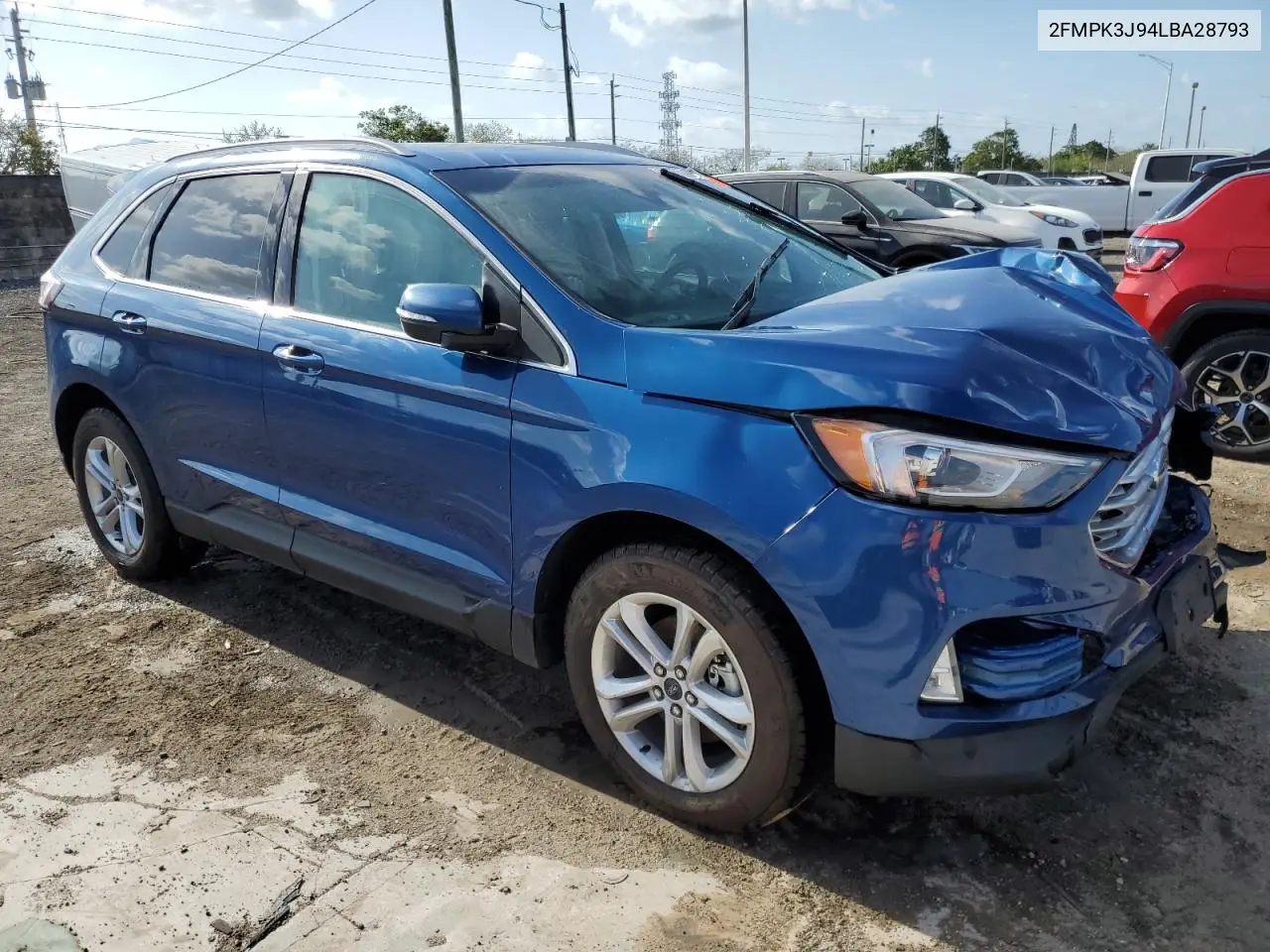 2020 Ford Edge Sel VIN: 2FMPK3J94LBA28793 Lot: 55090655