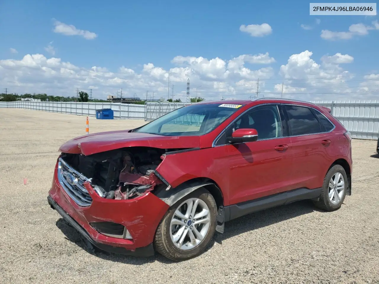 2020 Ford Edge Sel VIN: 2FMPK4J96LBA06946 Lot: 56898855