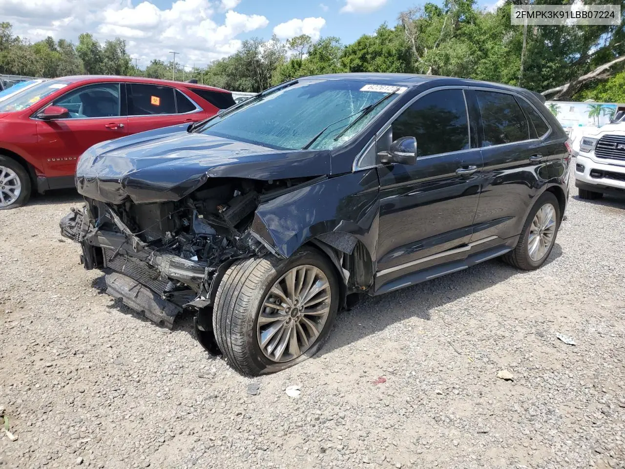2020 Ford Edge Titanium VIN: 2FMPK3K91LBB07224 Lot: 62261225