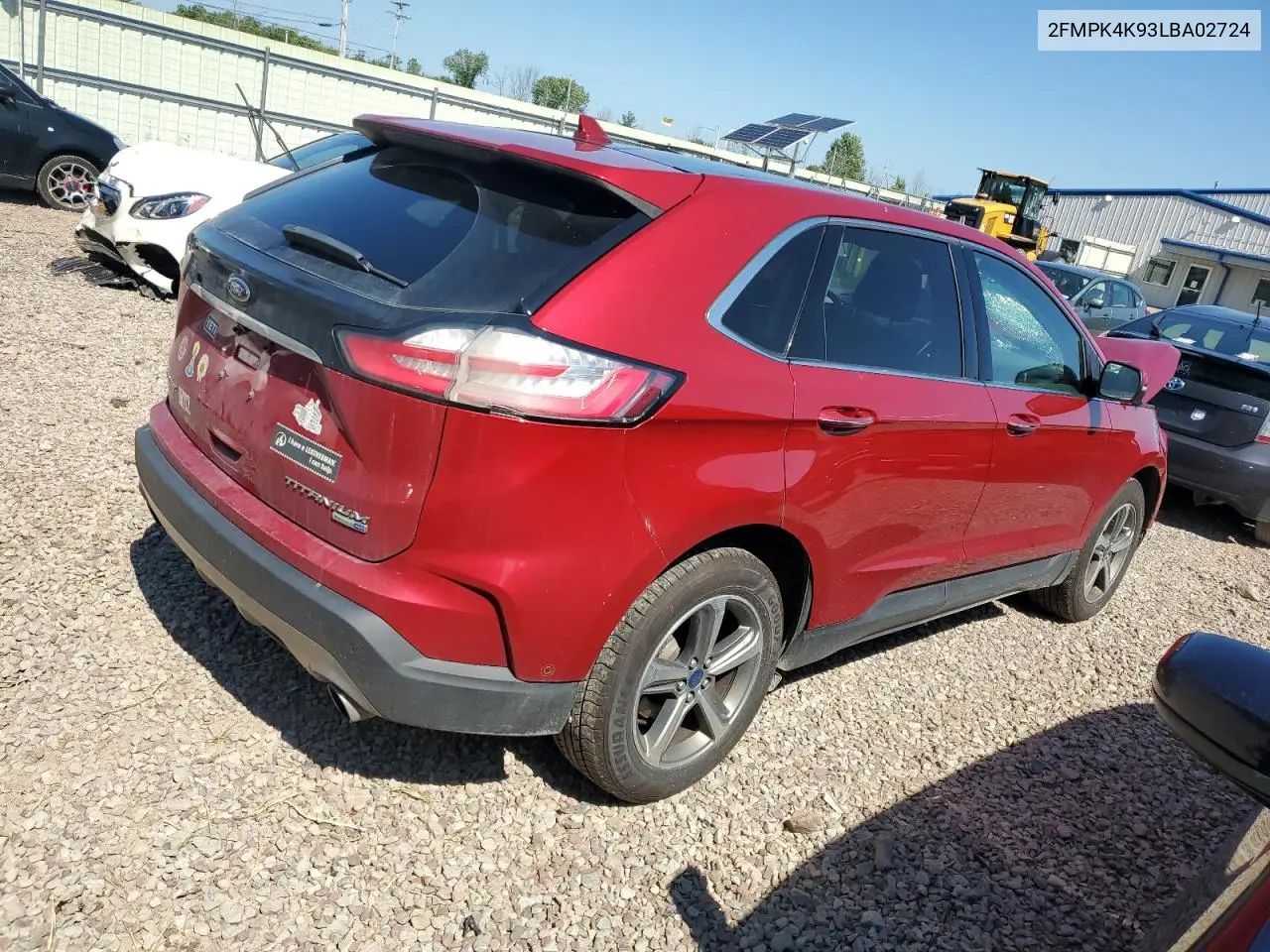 2020 Ford Edge Titanium VIN: 2FMPK4K93LBA02724 Lot: 62760535
