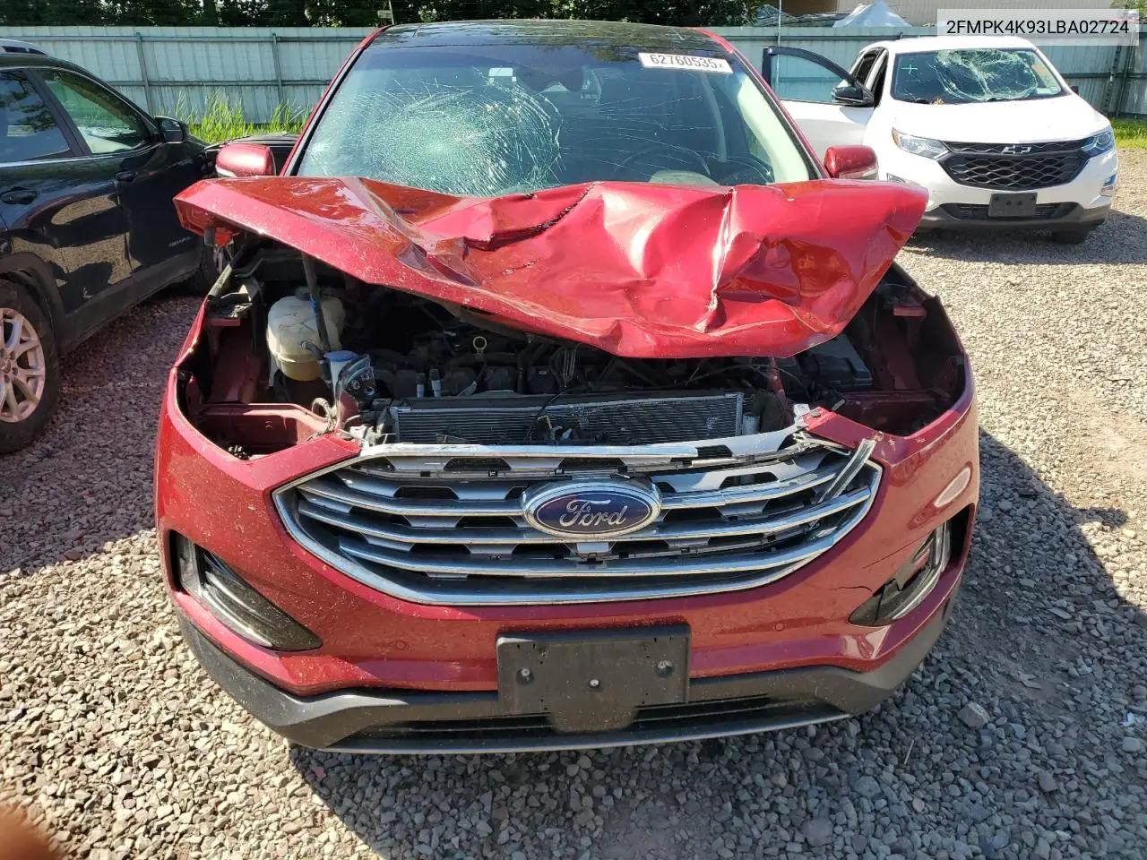 2020 Ford Edge Titanium VIN: 2FMPK4K93LBA02724 Lot: 62760535
