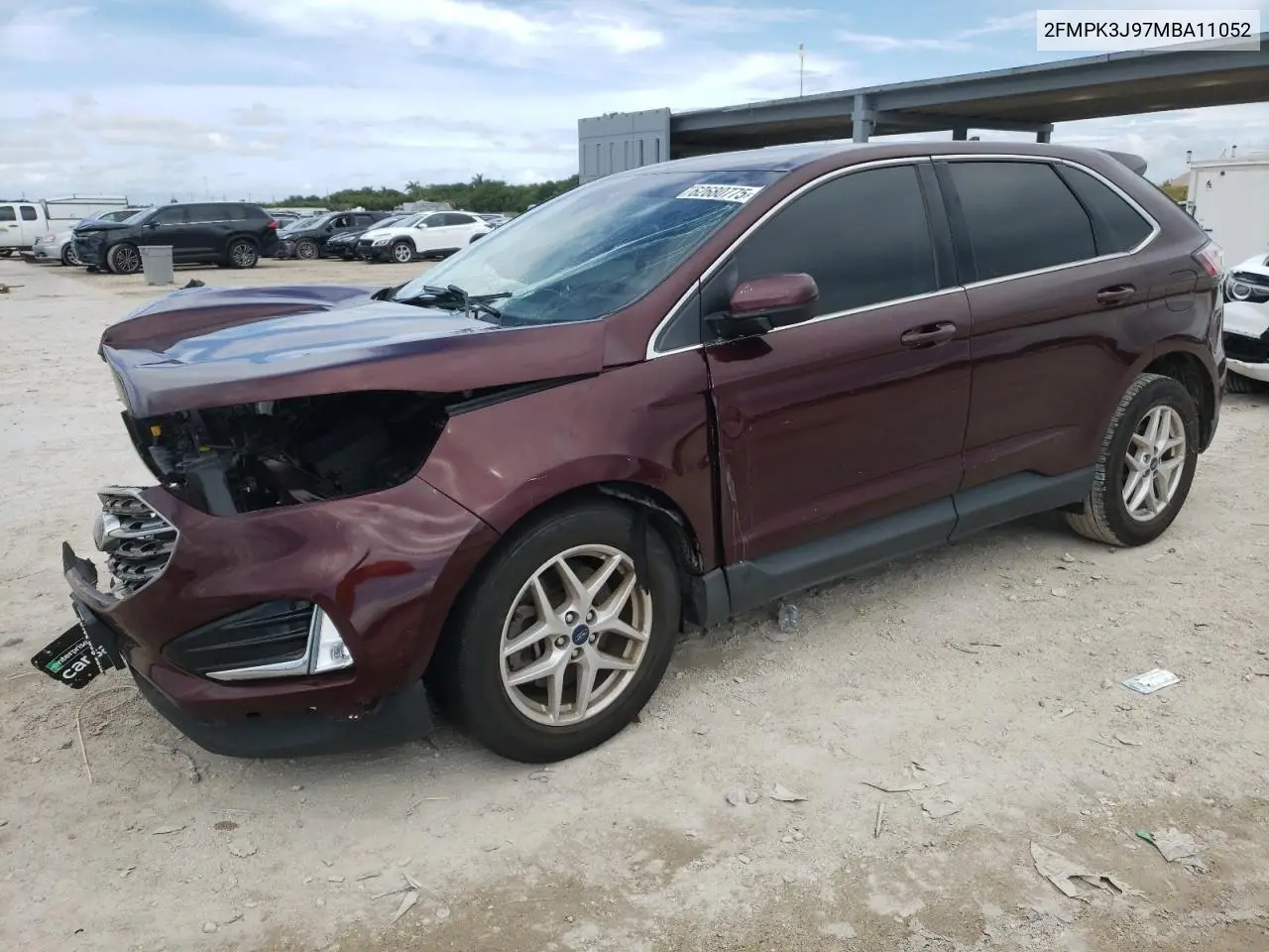 2021 Ford Edge Sel VIN: 2FMPK3J97MBA11052 Lot: 62680775