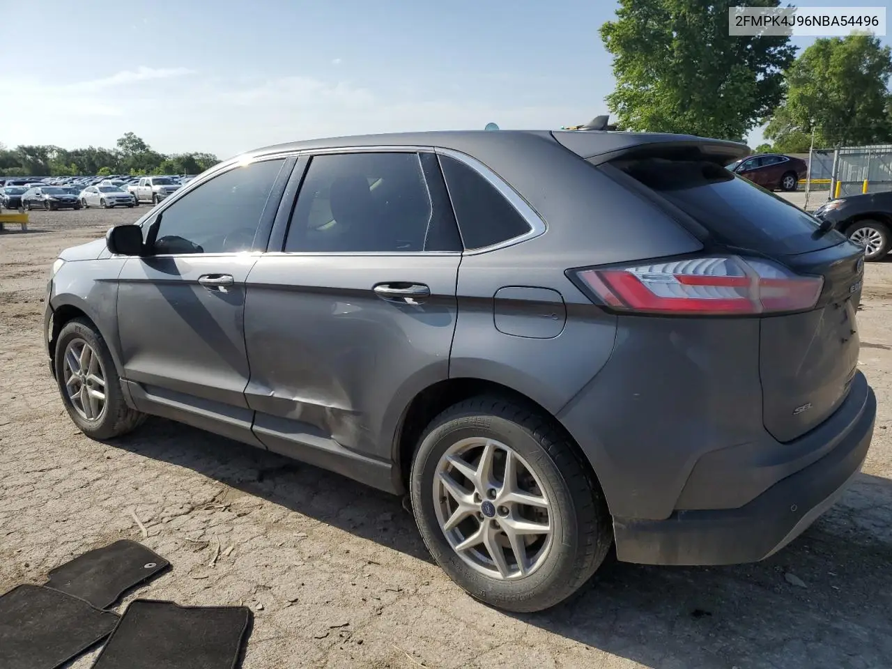 2022 Ford Edge Sel VIN: 2FMPK4J96NBA54496 Lot: 61052185