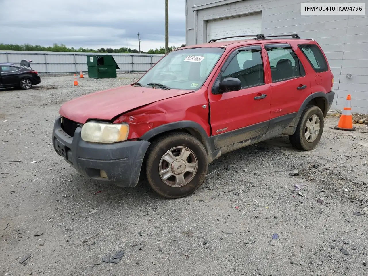2001 Ford Escape Xlt VIN: 1FMYU04101KA94795 Lot: 56395865