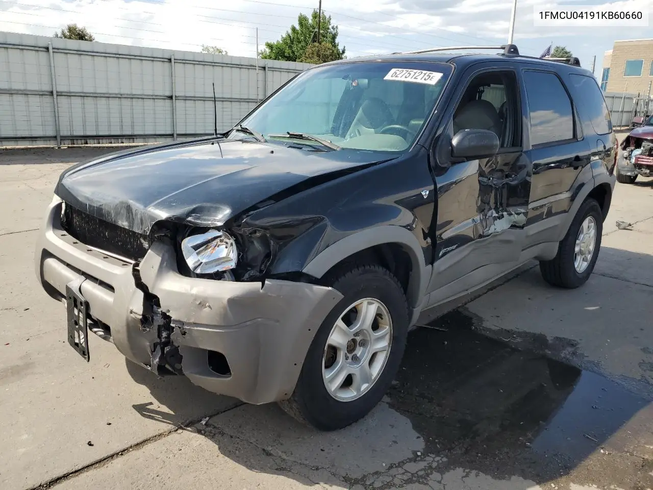 2001 Ford Escape Xlt VIN: 1FMCU04191KB60660 Lot: 62751215