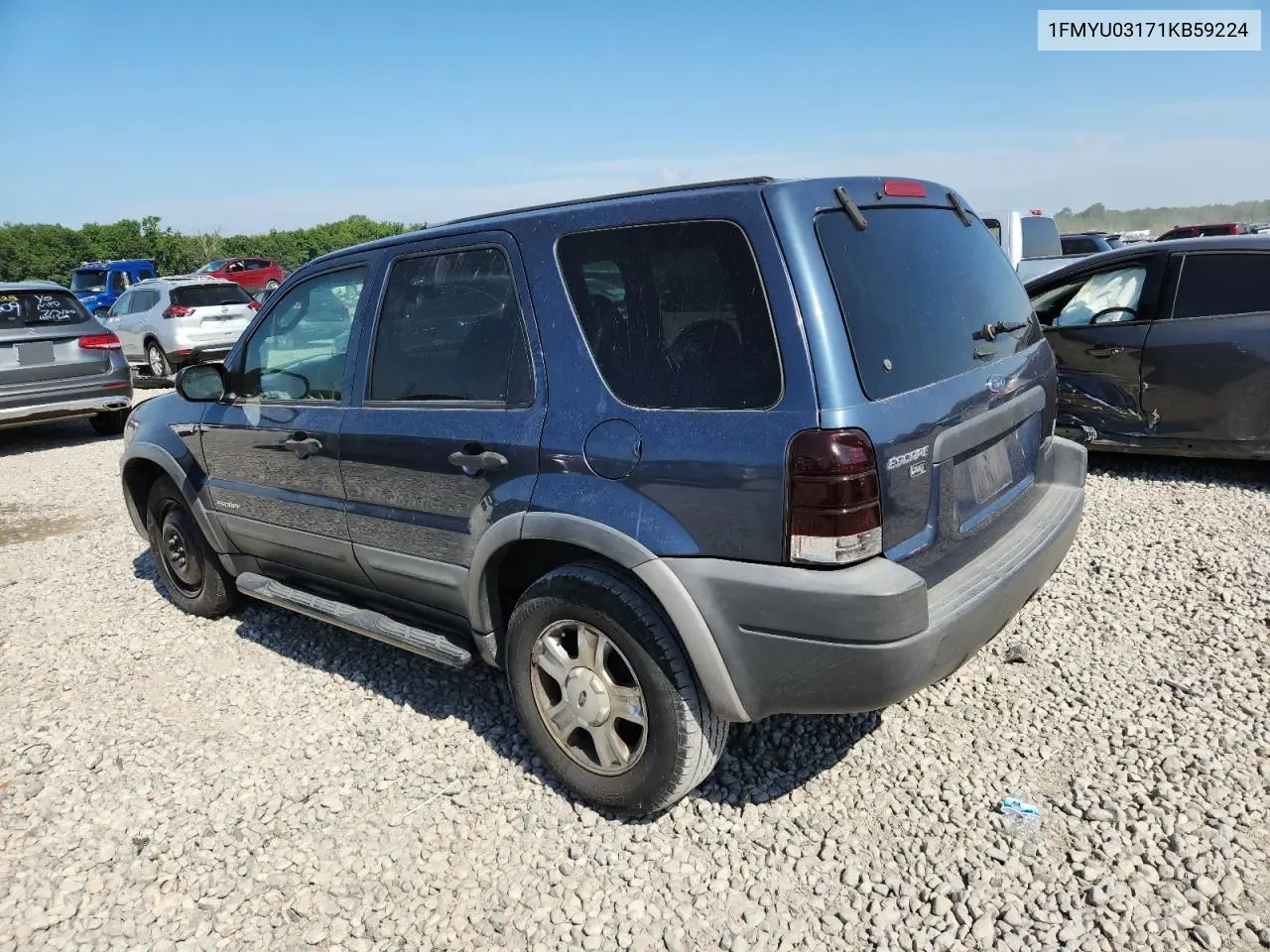 2001 Ford Escape Xlt VIN: 1FMYU03171KB59224 Lot: 64966115