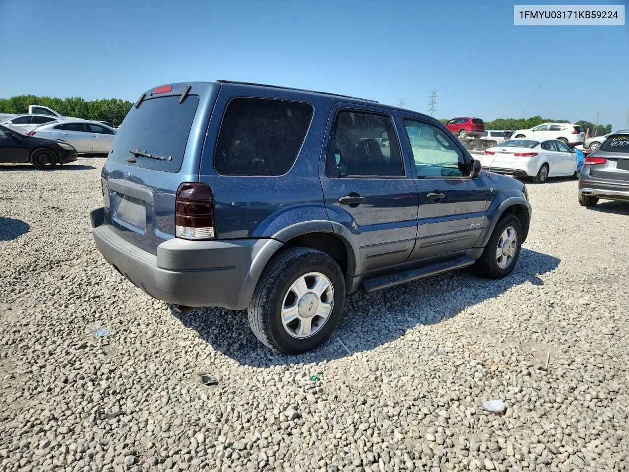 2001 Ford Escape Xlt VIN: 1FMYU03171KB59224 Lot: 64966115
