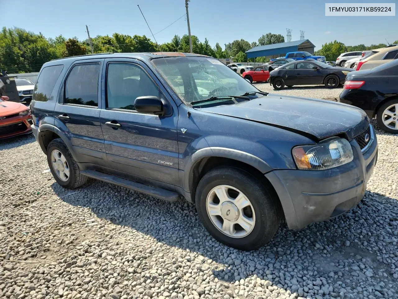 2001 Ford Escape Xlt VIN: 1FMYU03171KB59224 Lot: 64966115