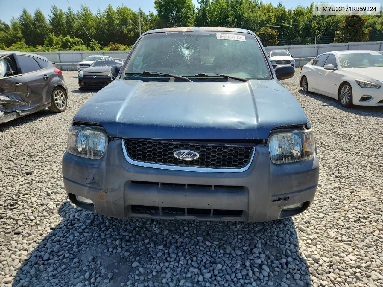 2001 Ford Escape Xlt VIN: 1FMYU03171KB59224 Lot: 64966115