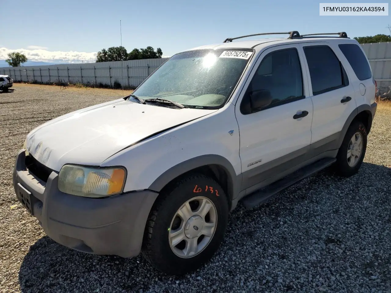 2002 Ford Escape Xlt VIN: 1FMYU03162KA43594 Lot: 56575275
