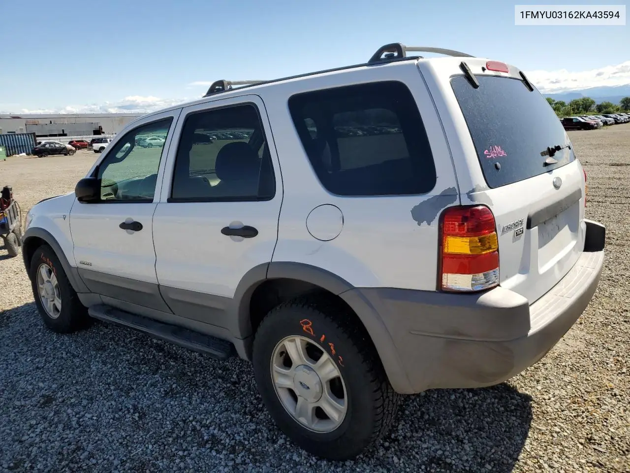 2002 Ford Escape Xlt VIN: 1FMYU03162KA43594 Lot: 56575275