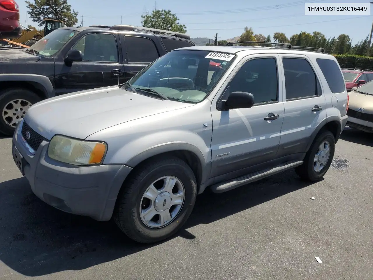 2002 Ford Escape Xlt VIN: 1FMYU03182KC16449 Lot: 61875745