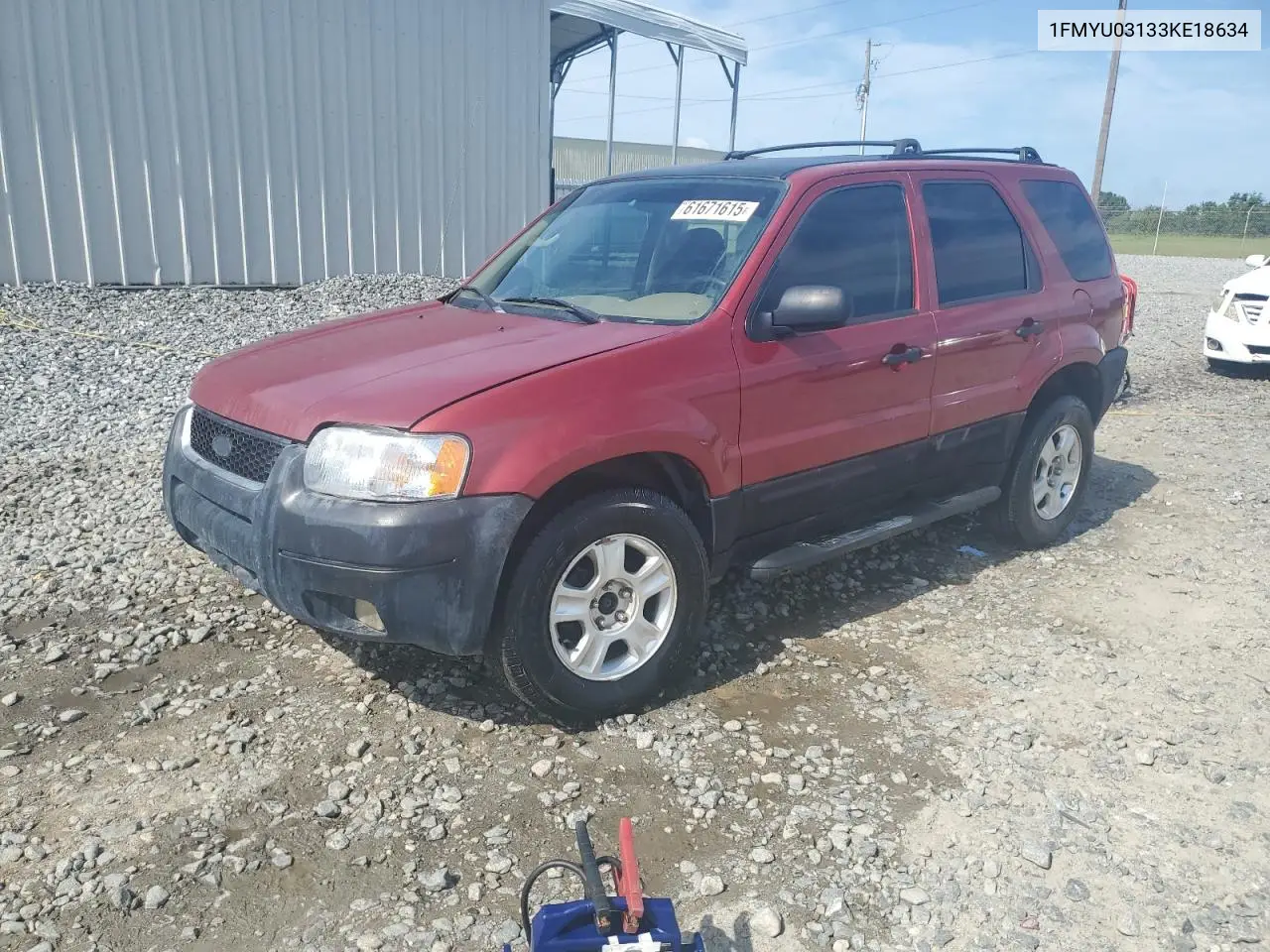 2003 Ford Escape Xlt VIN: 1FMYU03133KE18634 Lot: 61671615