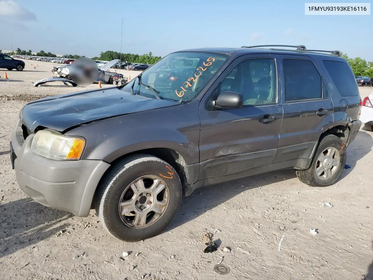 2003 Ford Escape Xlt VIN: 1FMYU93193KE16116 Lot: 61720265