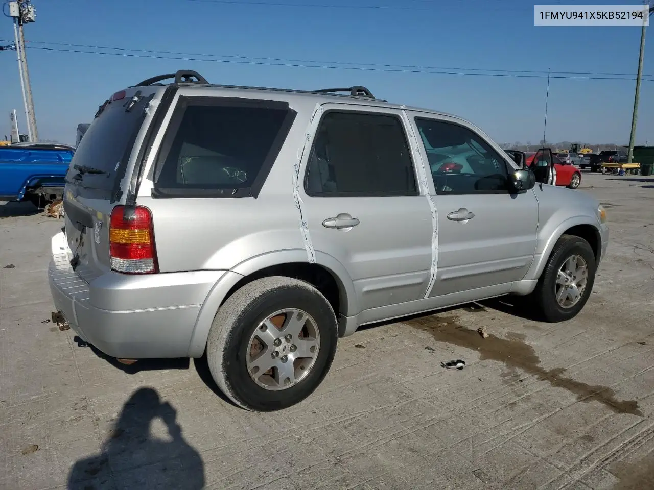 2005 Ford Escape Limited VIN: 1FMYU941X5KB52194 Lot: 48726645