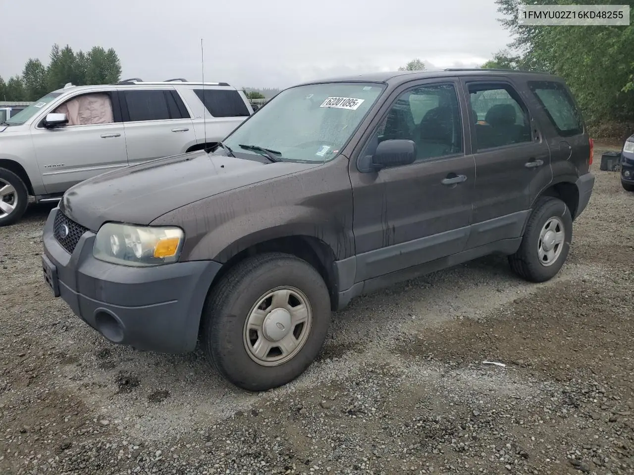 2006 Ford Escape Xls VIN: 1FMYU02Z16KD48255 Lot: 62001095