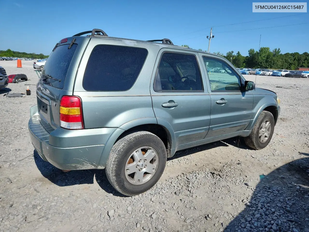2006 Ford Escape Limited VIN: 1FMCU04126KC15487 Lot: 64687035