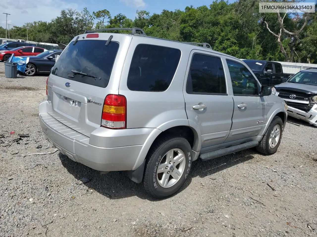 2006 Ford Escape Hev VIN: 1FMCU96H36KA35403 Lot: 65374705