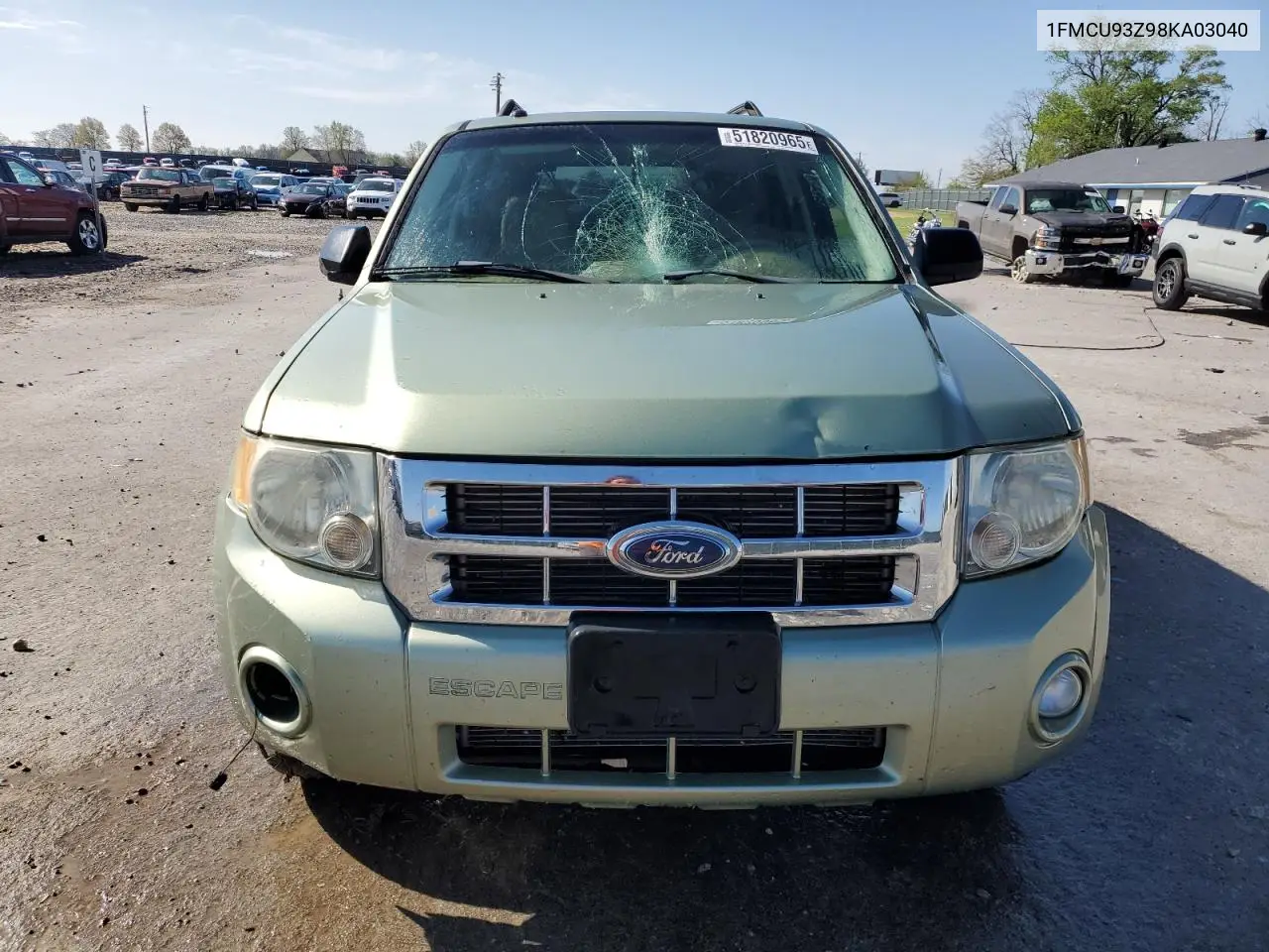 2008 Ford Escape Xlt VIN: 1FMCU93Z98KA03040 Lot: 59620105