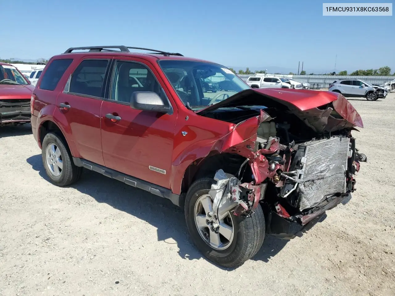 2008 Ford Escape Xlt VIN: 1FMCU931X8KC63568 Lot: 60337275