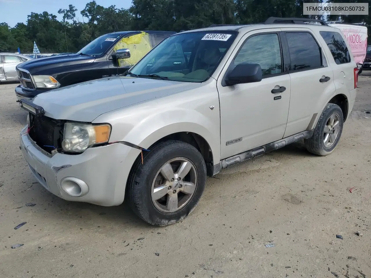 2008 Ford Escape Xlt VIN: 1FMCU03108KD50732 Lot: 62391735