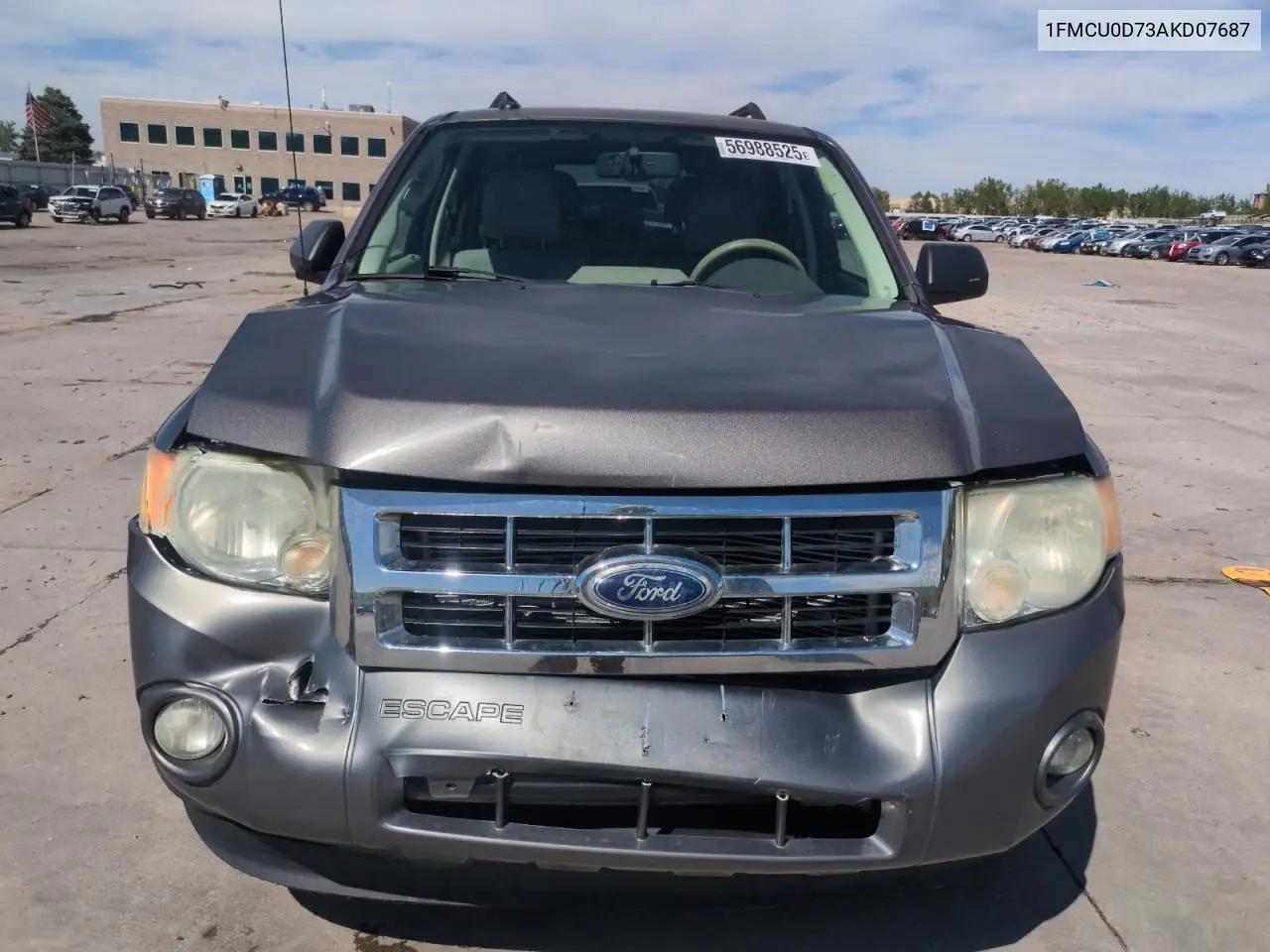 2010 Ford Escape Xlt VIN: 1FMCU0D73AKD07687 Lot: 56988525