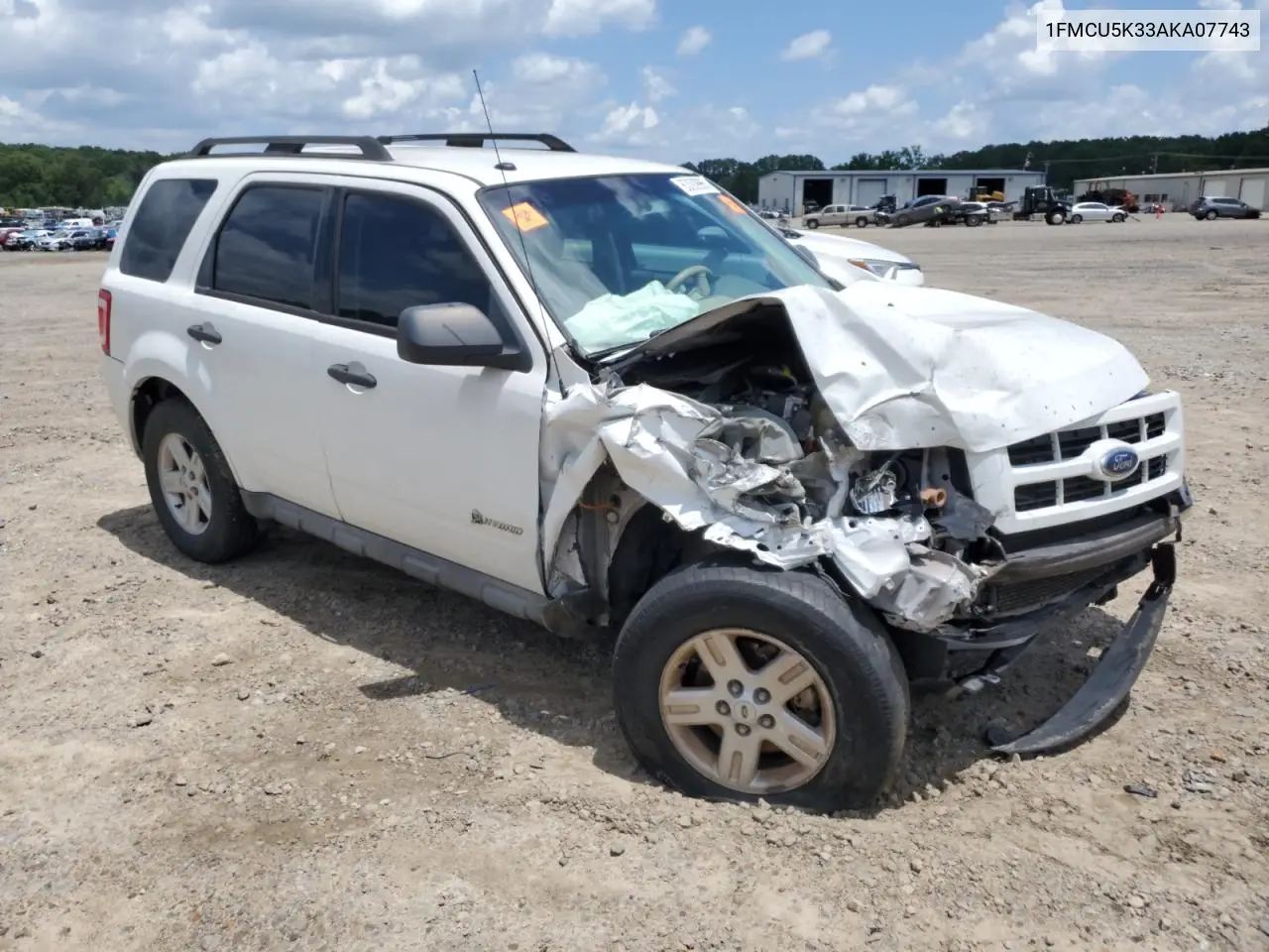 2010 Ford Escape Hybrid VIN: 1FMCU5K33AKA07743 Lot: 63009965