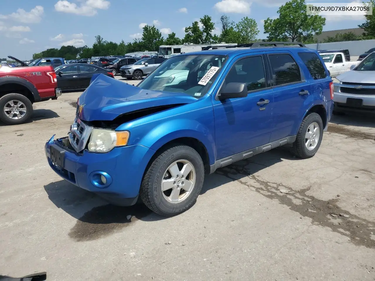 2011 Ford Escape Xlt VIN: 1FMCU9D7XBKA27058 Lot: 57091775