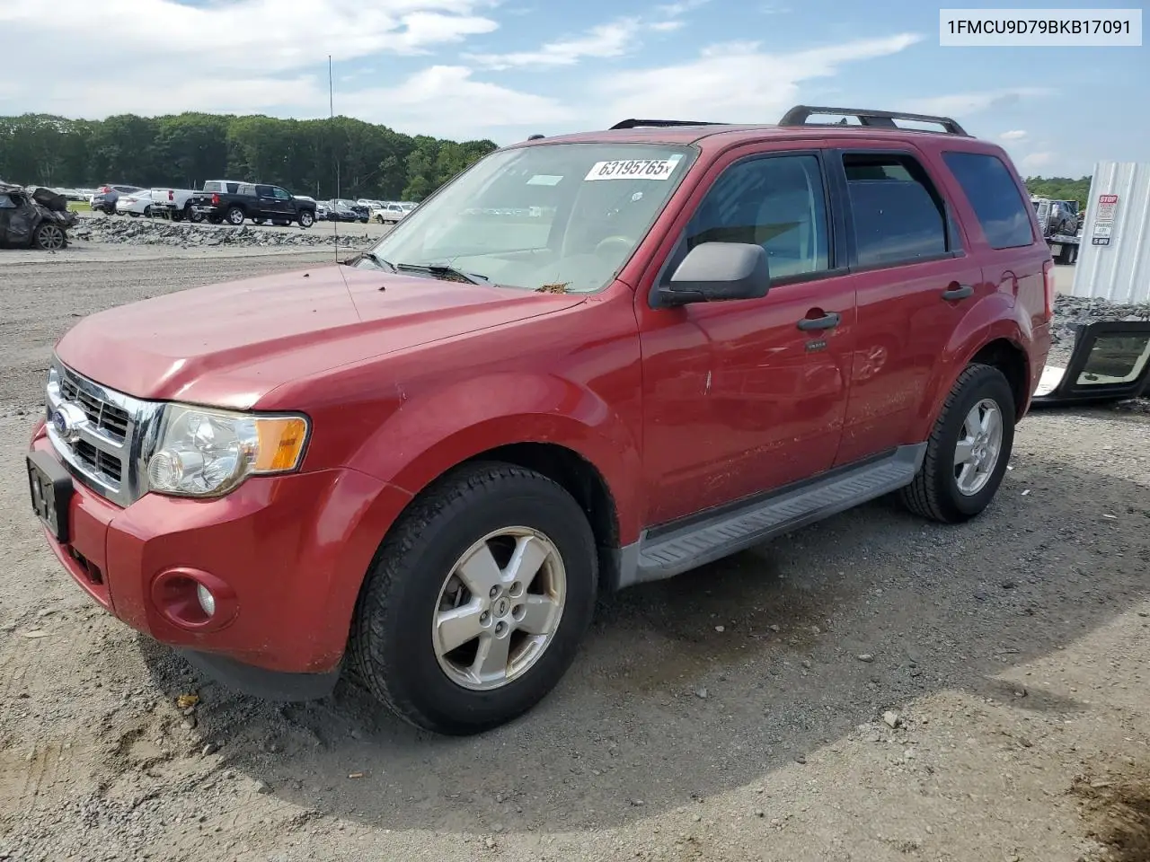 2011 Ford Escape Xlt VIN: 1FMCU9D79BKB17091 Lot: 63195765