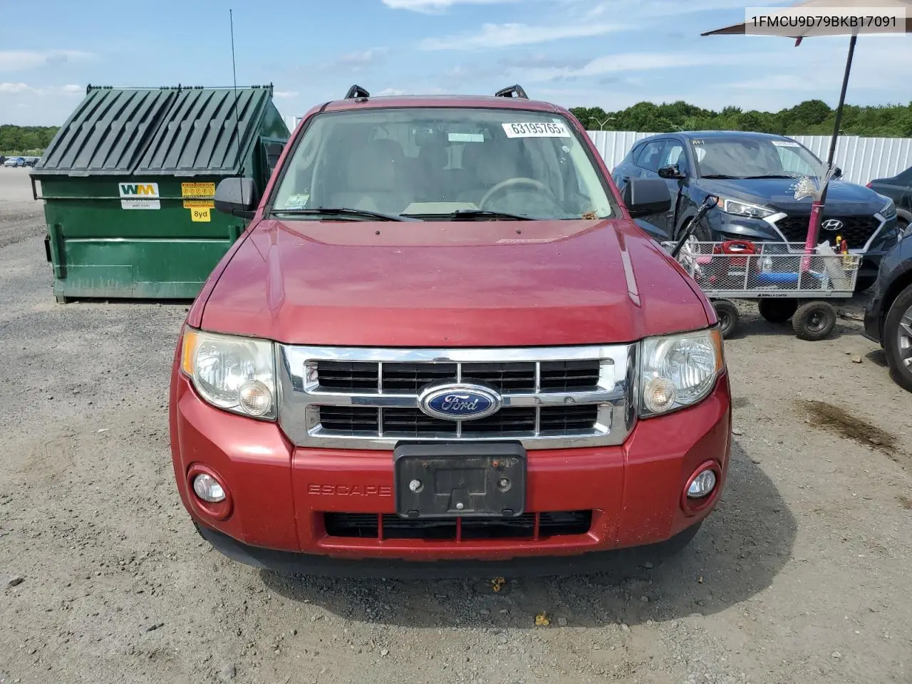 2011 Ford Escape Xlt VIN: 1FMCU9D79BKB17091 Lot: 63195765