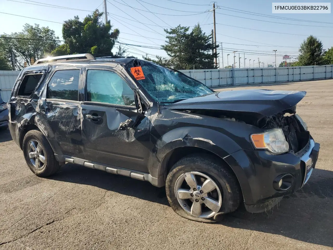 2011 Ford Escape Limited VIN: 1FMCU0EG3BKB22796 Lot: 66086345
