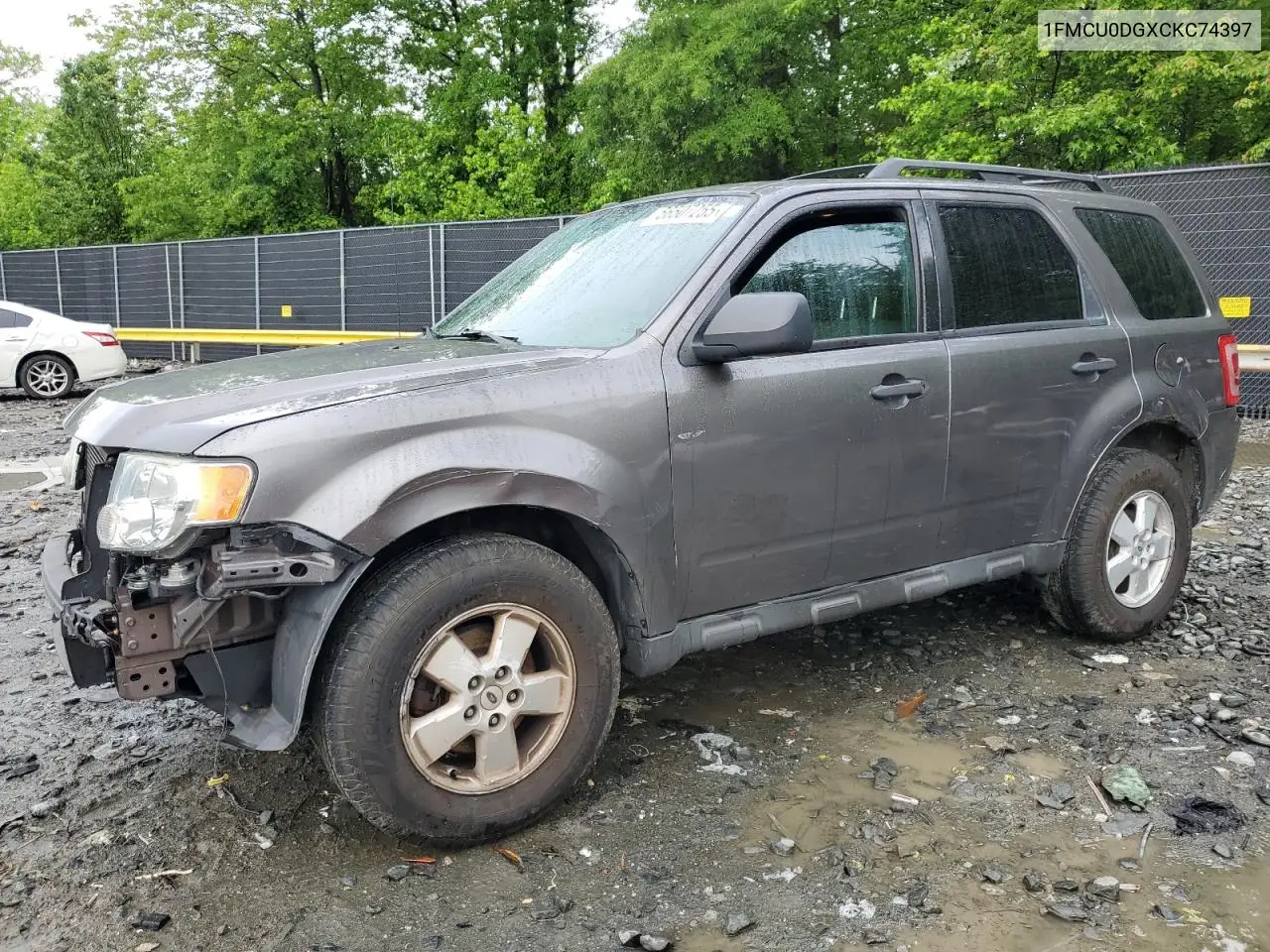 2012 Ford Escape Xlt VIN: 1FMCU0DGXCKC74397 Lot: 56507255