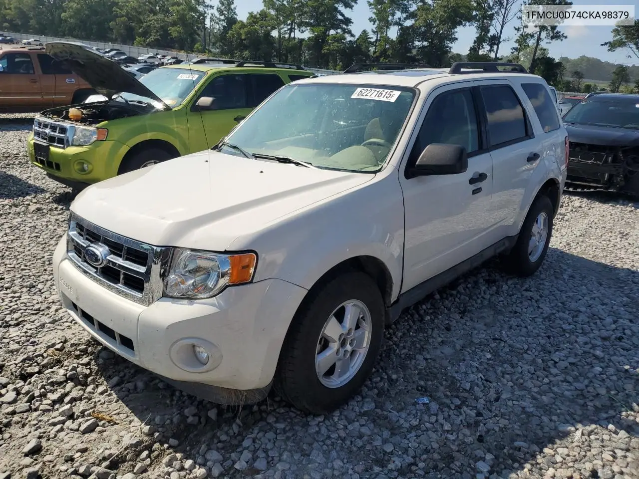 2012 Ford Escape Xlt VIN: 1FMCU0D74CKA98379 Lot: 62271615