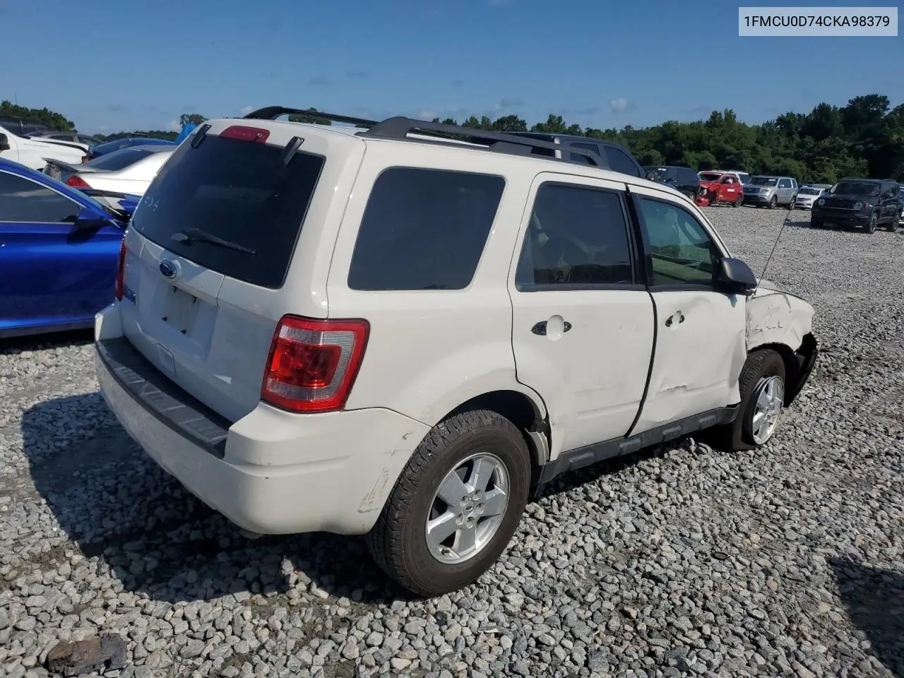 2012 Ford Escape Xlt VIN: 1FMCU0D74CKA98379 Lot: 62271615