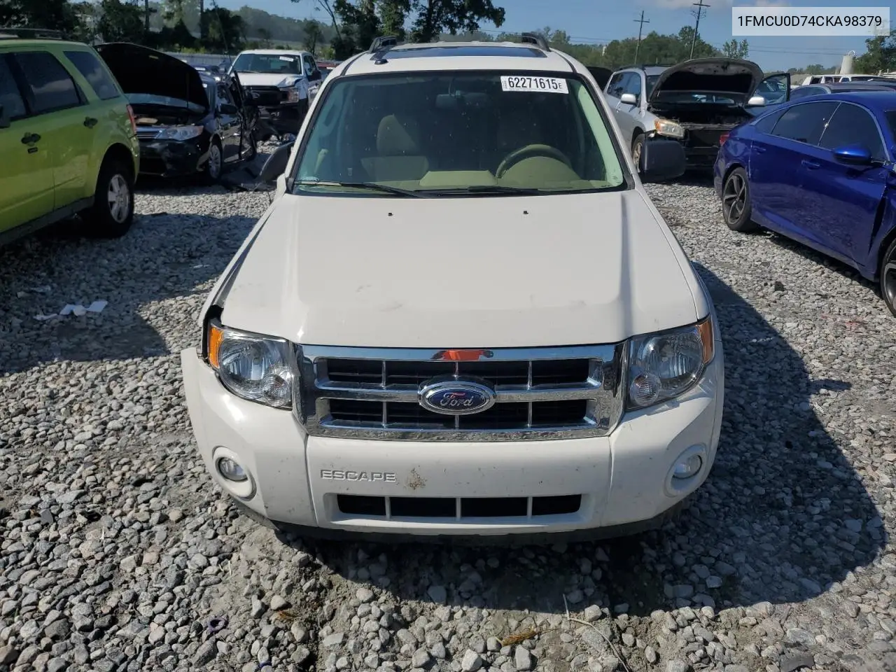 2012 Ford Escape Xlt VIN: 1FMCU0D74CKA98379 Lot: 62271615