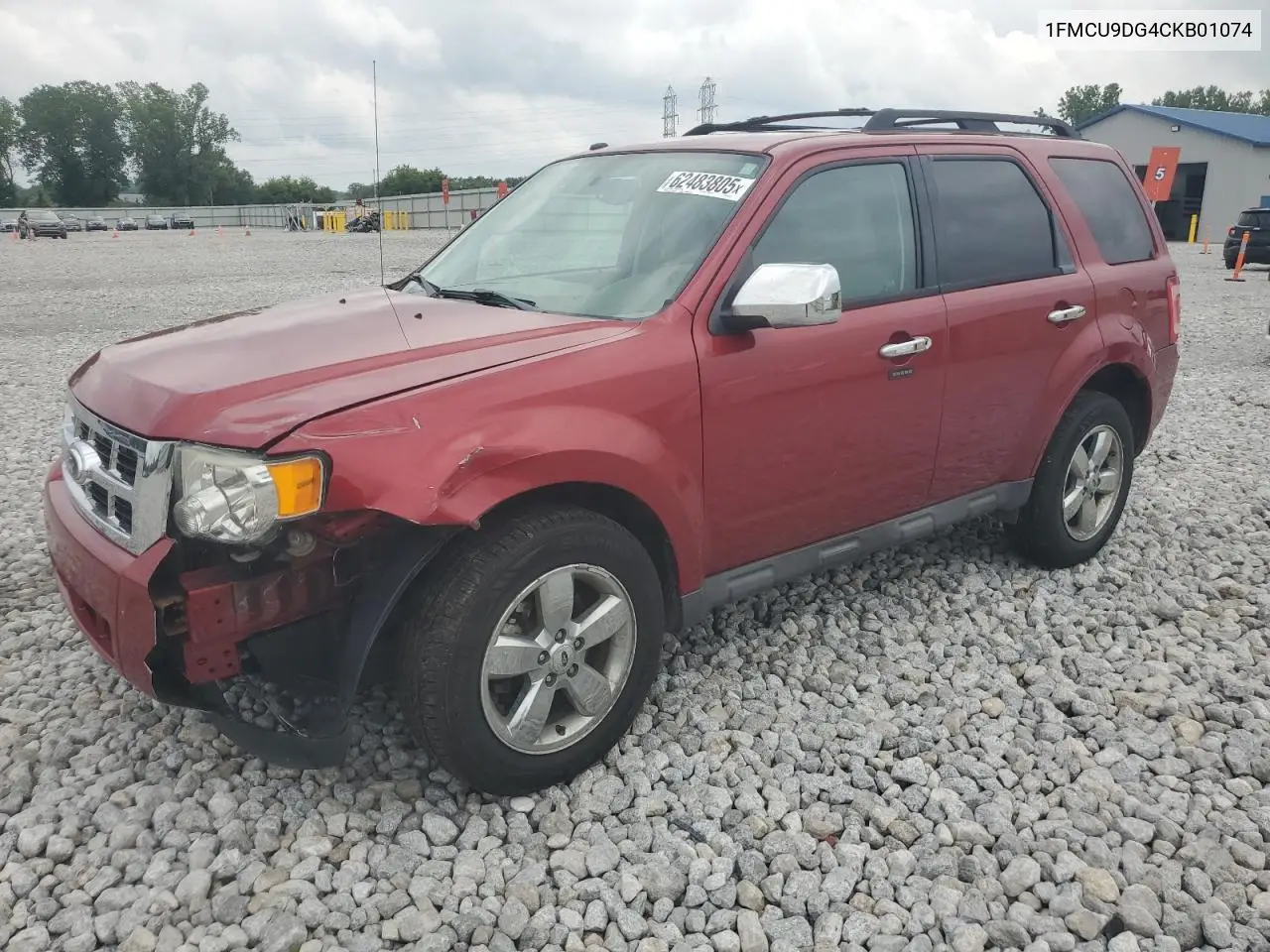 2012 Ford Escape Xlt VIN: 1FMCU9DG4CKB01074 Lot: 62483805