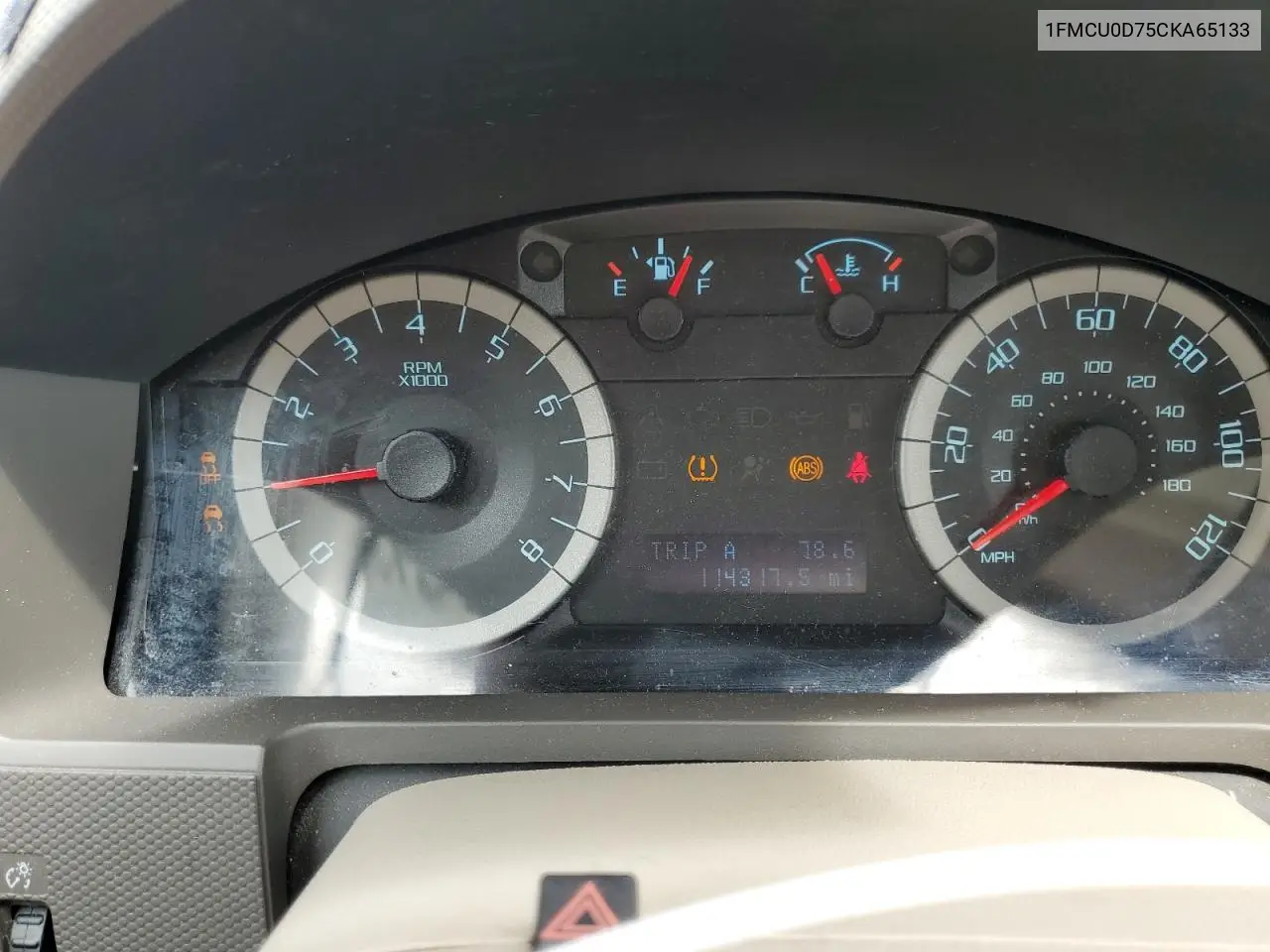 2012 Ford Escape Xlt VIN: 1FMCU0D75CKA65133 Lot: 62915815