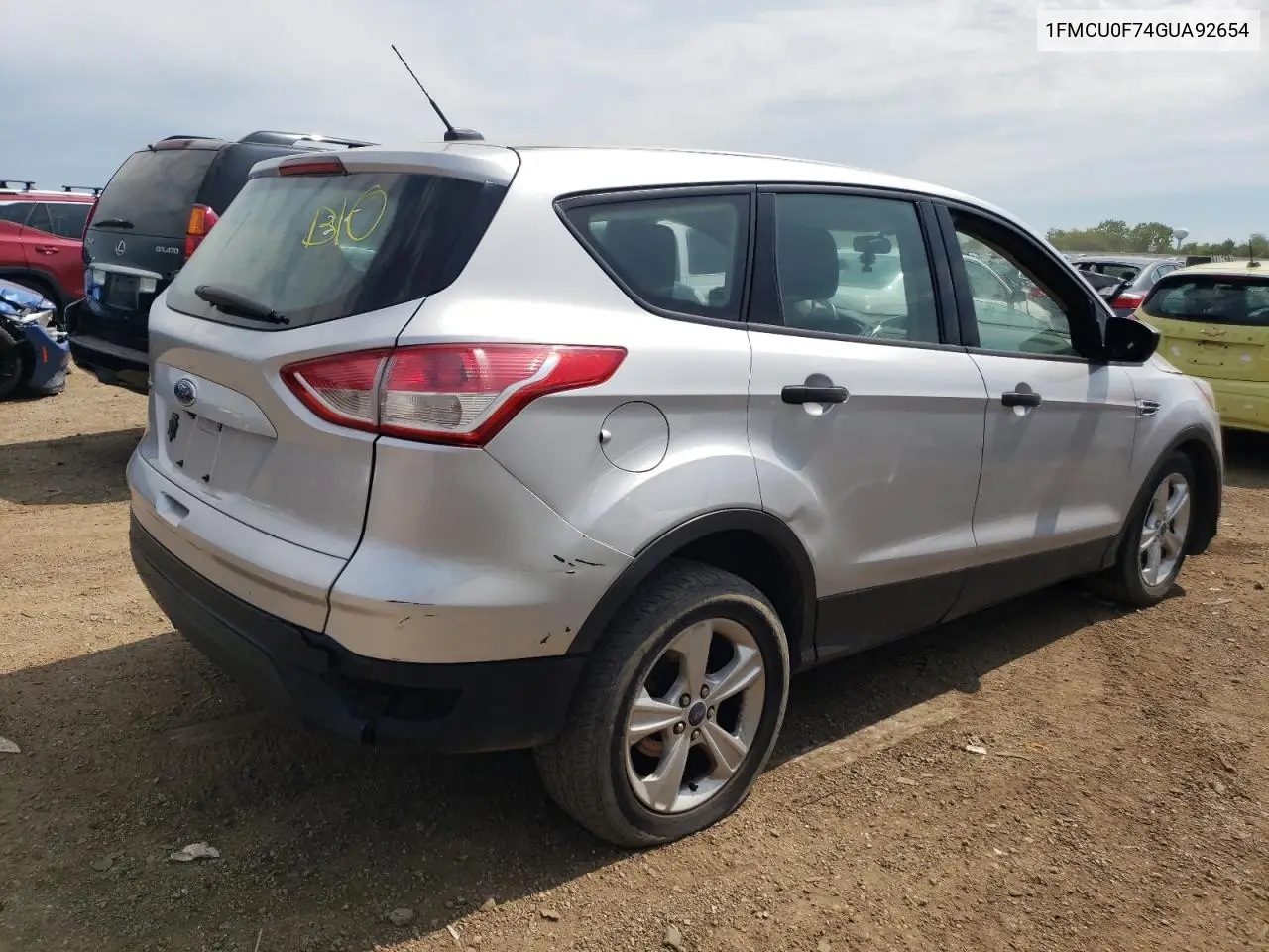 2016 Ford Escape S VIN: 1FMCU0F74GUA92654 Lot: 58445955