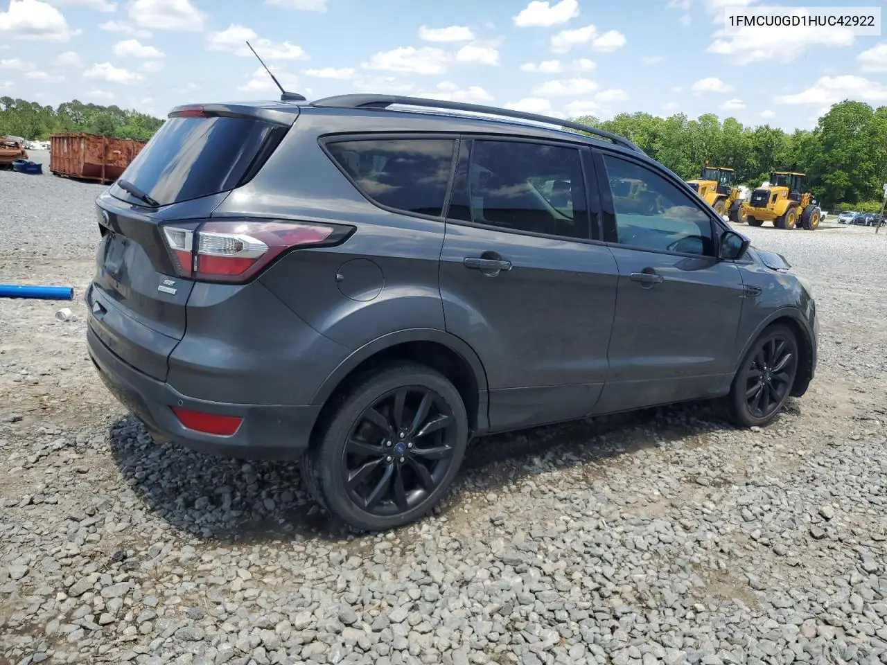 2017 Ford Escape Se VIN: 1FMCU0GD1HUC42922 Lot: 57155635