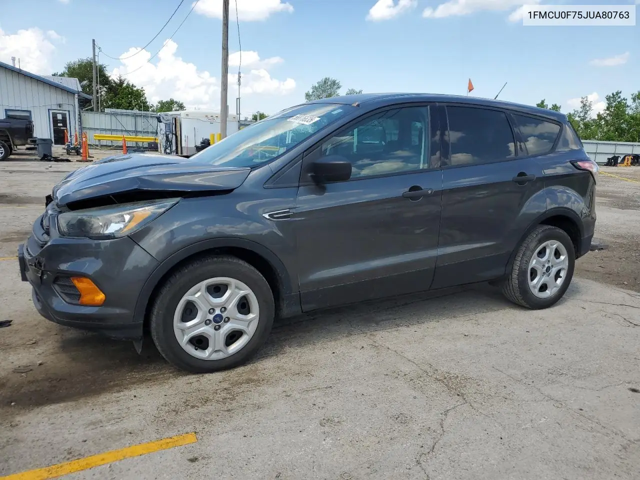 2018 Ford Escape S VIN: 1FMCU0F75JUA80763 Lot: 56876635