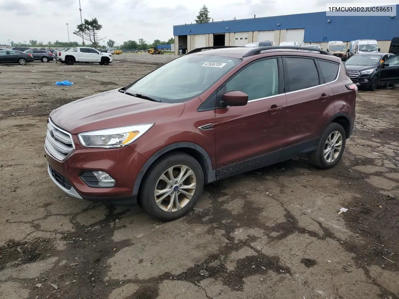 2018 Ford Escape Se VIN: 1FMCU0GD2JUC58651 Lot: 62686205