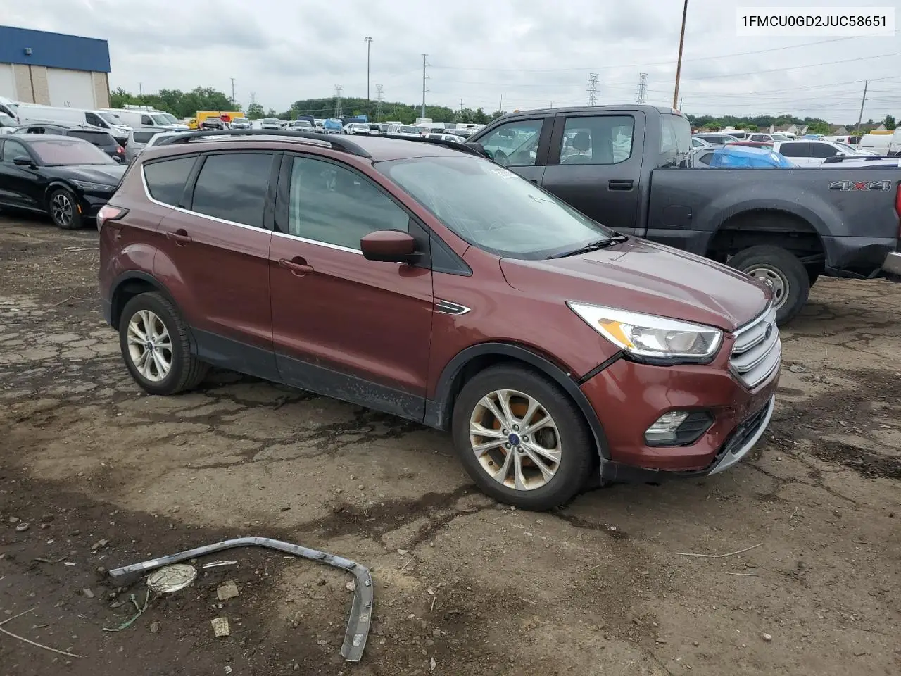 2018 Ford Escape Se VIN: 1FMCU0GD2JUC58651 Lot: 62686205