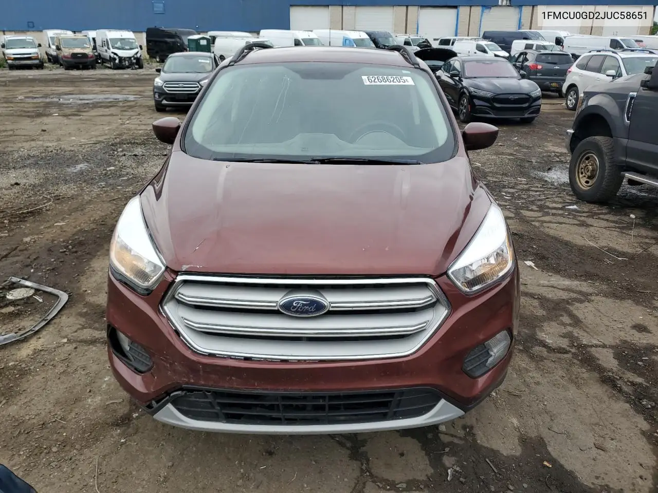 2018 Ford Escape Se VIN: 1FMCU0GD2JUC58651 Lot: 62686205