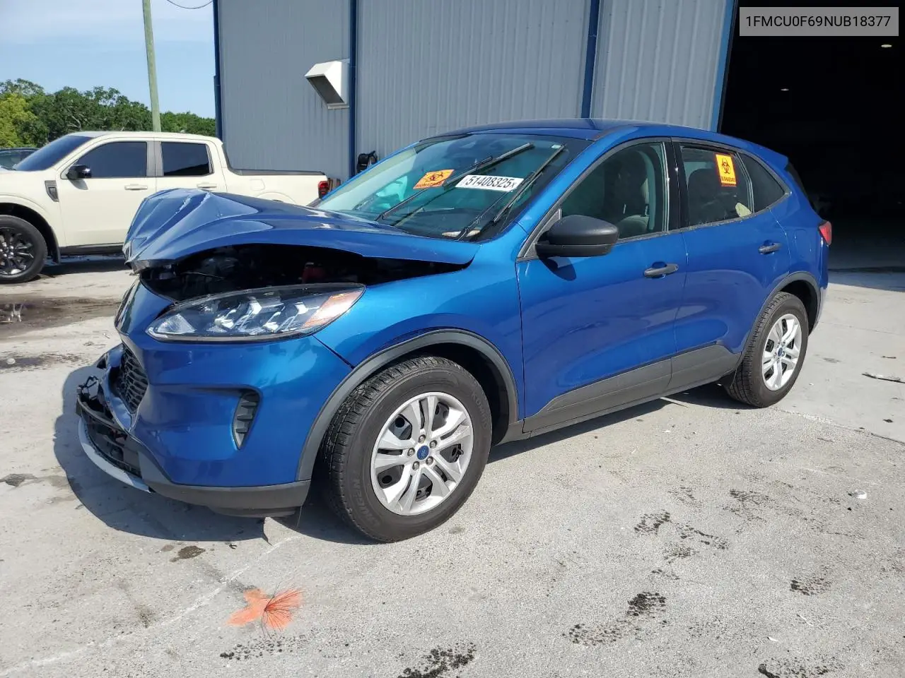 2022 Ford Escape S VIN: 1FMCU0F69NUB18377 Lot: 51408325