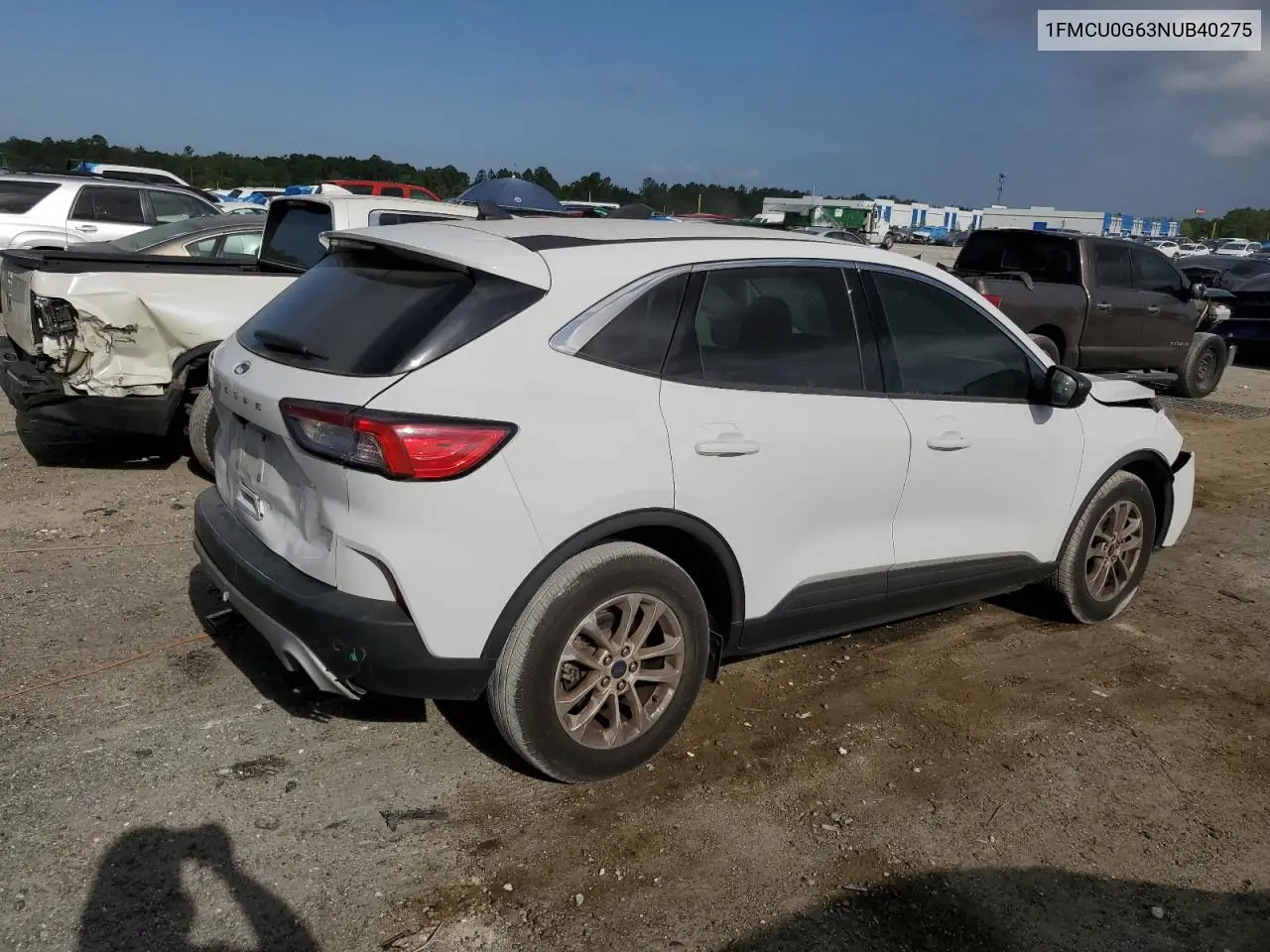 2022 Ford Escape Se VIN: 1FMCU0G63NUB40275 Lot: 52416065