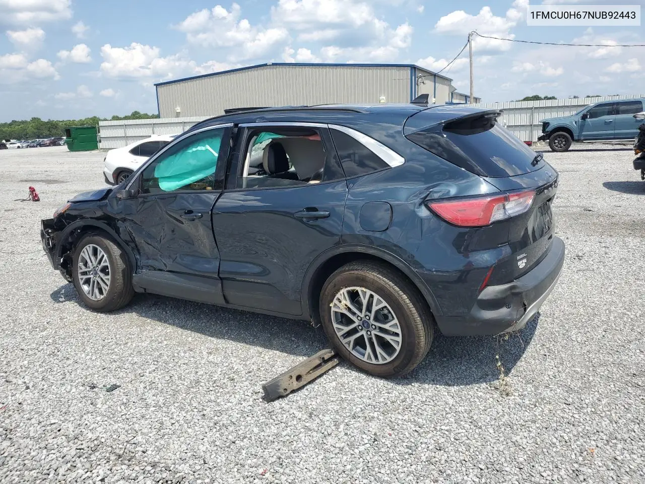 2022 Ford Escape Sel VIN: 1FMCU0H67NUB92443 Lot: 62639805