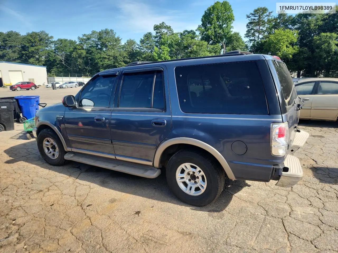 2000 Ford Expedition Eddie Bauer VIN: 1FMRU17L0YLB98389 Lot: 61328015