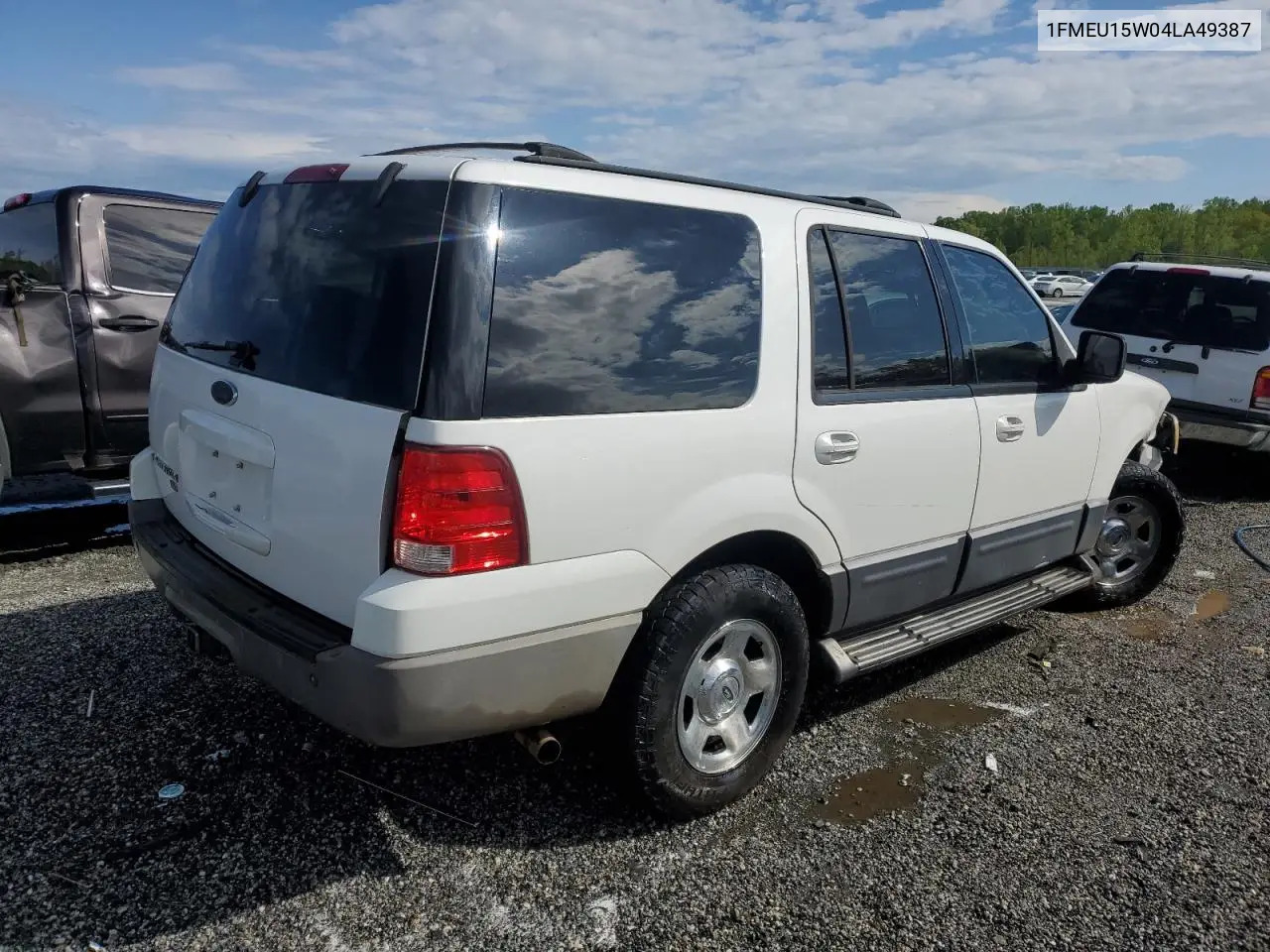 2004 Ford Expedition Xlt VIN: 1FMEU15W04LA49387 Lot: 52386065