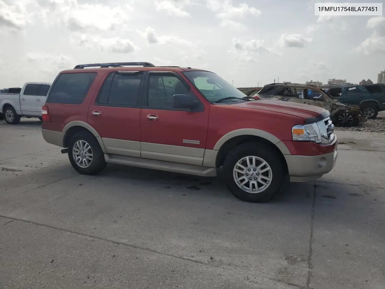 2008 Ford Expedition Eddie Bauer VIN: 1FMFU17548LA77451 Lot: 62851235